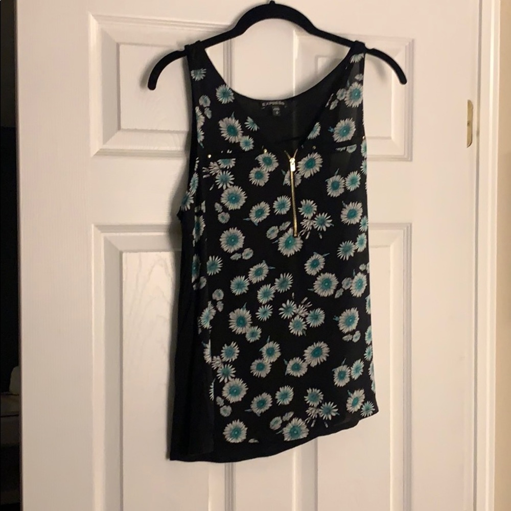 Express Hudson tank - black with blue flowers